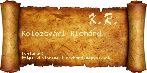 Kolozsvári Richárd névjegykártya